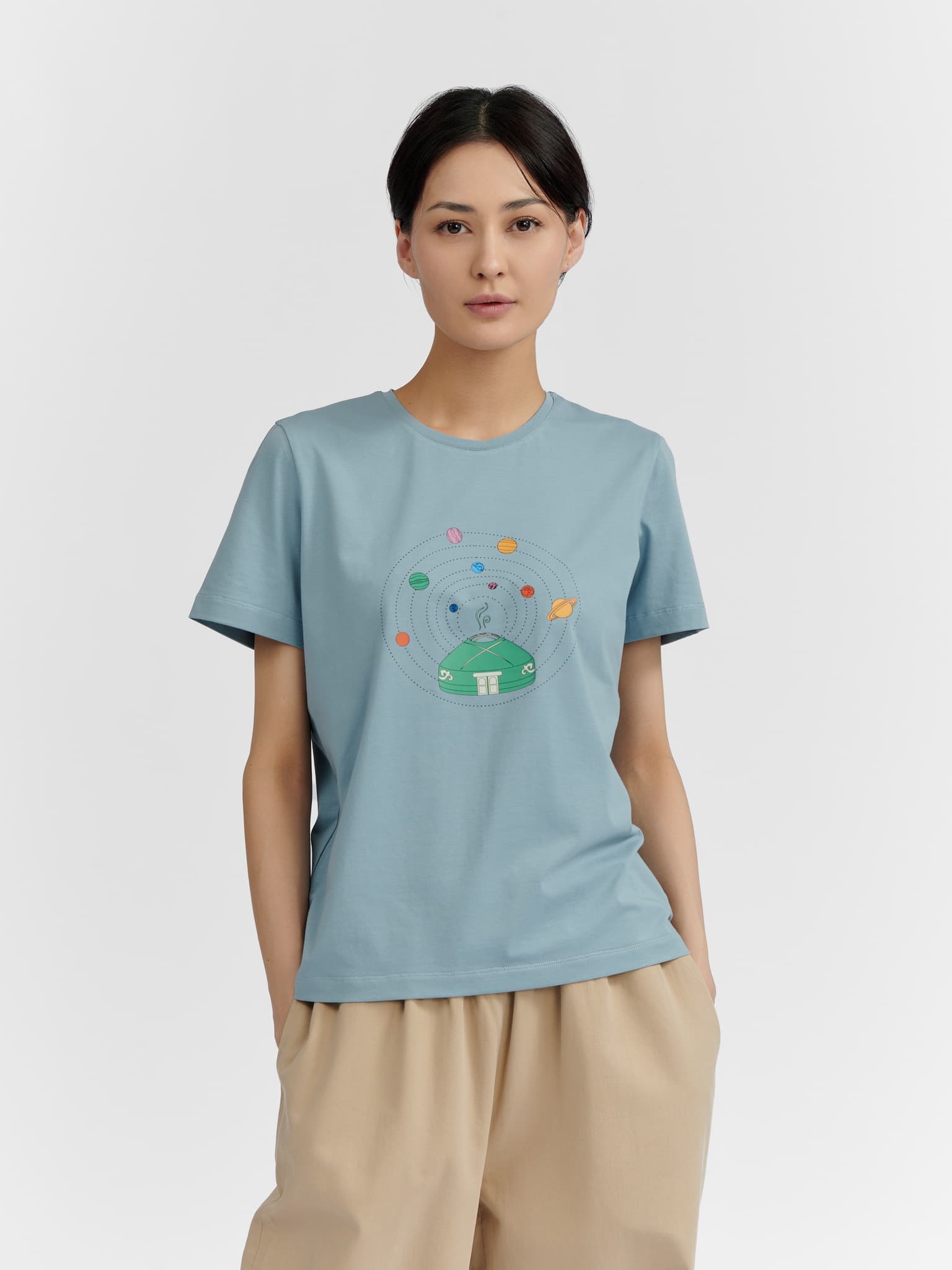 Футболка "Киіз үй - Юрта" 472-01, голубая